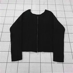 ◇ Θ 未使用 アプ・レトロ ap retro AP24122 リブジップカーディガン ブラック系 レディース F E  【1510290013509】