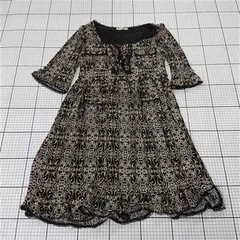 ◇ ⊂ ワンピース アクシーズファム axes femme TS3413-107 総柄ワンピース ブラック系 M レディース E  【1511060030825】