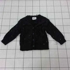 ◇ ⊇ ザラ ZARA キッズ ファー調カーディガン ブラック系 120サイズ 女の子 E  【1511060028365】