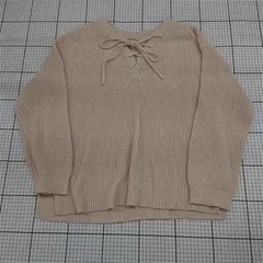 ◇ ⊇ ローリーズファーム LOWRYS FARM LF622030TS レースアップニット ベージュ系 レディース F E  【1511060031167】