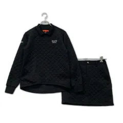 中古 レディース ビームスゴルフ BEAMSGOLF セットアップ S M 黒 ブラック 訳あり上下サイズ違い キルト