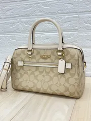【美品 】COACH コーチ シグネチャー 2way ローアン サッチェル ショルダーバッグ