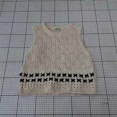 ◇ ⊇ ザラ ZARA ニットベスト ノースリーブ アイボリー系 レディース M E  【1511060031549】
