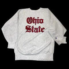 USA製 90s CHAMPION REVERSE WEAVE SWEAT OHIO XL GREY チャンピオン リバースウィーブグレー スウェット 古着