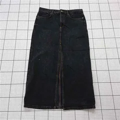 ◇ Θ ザラ ZARA デニムロングスカート ブラック系 Lサイズ レディース E  【1511110049562】