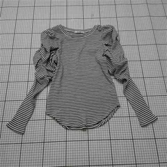 ◇ Θ snidel スナイデル パワショル 長袖 Tシャツ カットソー サイズONE ブラック系ホワイト系 レディース E  【1511120010224】