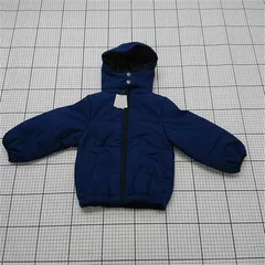 ◇ ⊇ 未使用 PlusNao プラスナオ フード付き キッズ 長袖 中綿 ブルゾン サイズ100 ネイビー系 メンズ E  【1511120012457】
