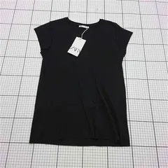 ◇ ⊂ 未使用 ZARA ザラ シンプル 半袖 Tシャツ カットソー サイズEUR L USA L MEX 30 ブラック系 レディース E  【1511120012440】