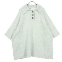 美品 ZARA ザラ 7分袖 ニット S ライトグレー レディース 古着