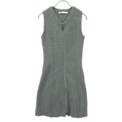 美品 ZARA ザラ ノースリーブ ニットベスト S グレー レディース 古着