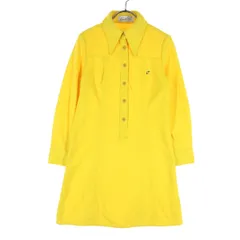 Arnold Palmer アーノルドパーマー ワンポイントロゴ 長袖 ポロシャツ イエロー レディース 古着