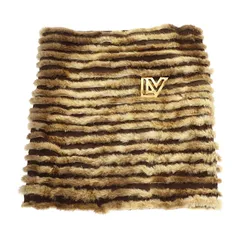 【中古】ルイヴィトン LOUIS VUITTON スヌード ディーバ マフラー ミンクファー メリノウール ダークブラウン 茶 ルイヴィトン LOUIS VUITTON LV ロゴ スヌードディーバ ミンク メリノ
