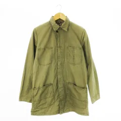 ナノユニバース nano universe × リー Lee カバーオール ミリタリージャケット 比翼 ヴィンテージ加工 M 緑 カーキ /CK6 ■GY12