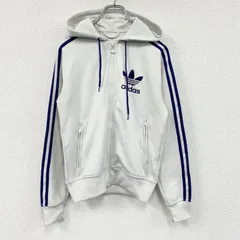 古着 used　00s　adidas　アディダス　トラックジャケット/ジャージパーカー　デカロゴ　ヴィンテージ　白　ホワイト　XSサイズ