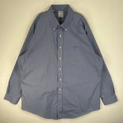 古着 ブルックスブラザーズ Brooks Brothers 長袖シャツ 千鳥格子 胸ポケ ボタンダウン 2XL  ブルー系 チェック メンズ