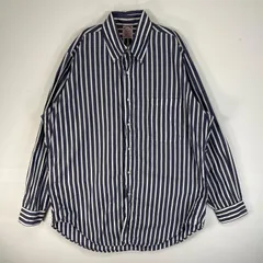 古着 80's/80年代 ヴィンテージ ブルックスブラザーズ Brooks Brothers 長袖シャツ 胸ポケ USA製 ボタンダウン M  ネイビー系 ストライプ メンズ