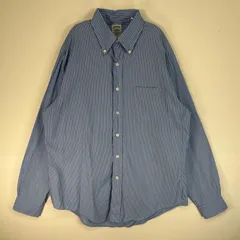 古着 ブルックスブラザーズ Brooks Brothers 長袖シャツ ボタンダウン 胸ポケ SLIM FIT L  ブルー系 ストライプ メンズ