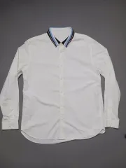 110 TNGT LINE バイカラー コットン 長袖 カジュアルシャツ