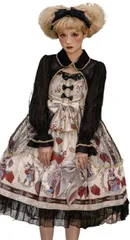 [レディレイジー] ロリータ ジャンパースカート ワンピース ゴスロリ コスプレ ドレス ひざ丈 うさぎ柄 (ホワイト)