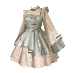  中華 中華風 改良チャイナドレス 民族風 漢服 ゴスロリ ワンピース メイド服 アイドル コスプレ 衣装 ドレス 女の子 姫 透け