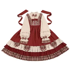  ロリータ ワンピース 長袖 赤ずきん コスプレ 姫 ドレス 可愛い ゆめかわいい 森ガール 女の子 ガールズ フリル リボン cosp