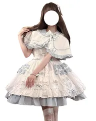 2点セット コスプレ コスチューム レディース ゴスロリ セットアップ レースアップ リボン フリル Lolita ロリータ 森ガール