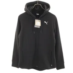 未使用 PUMA プーマ 長袖 スウェット ジップパーカー XL ブラック 裏起毛 レディース 古着