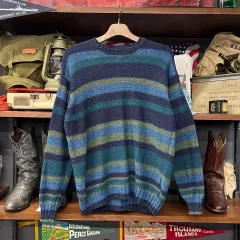 J.Crew マルチ ストライプ プレーン コットン ニット