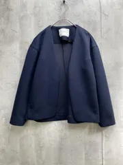 TOMORROWLAND トゥモローランド ノーカラー ジャケット size34/濃紺 ◇■レディース
