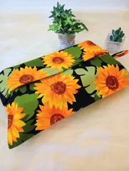 ボックスティッシュカバー(ひまわりブラック)