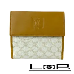 セリーヌ ■新同■ヴィンテージ■ 二つ折り財布 コンパクト ウォレット マカダム レザー ブラウン ホワイト【442803】8