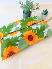 ボックスティッシュカバー(ひまわりアイボリー)