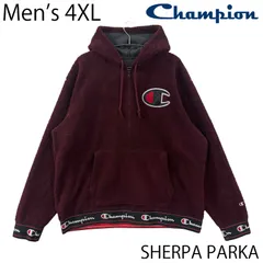 【USED／メンズ4XL】CHAMPION シェルパボア アノラックパーカー ワインレッド