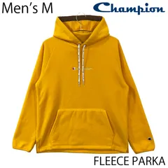 【USED／メンズM】CHAMPION フリース プルオーバー パーカー イエロー