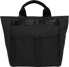 S.T.Golf ラウンドバッグ ゴルフバッグ 300g ラウンドポーチ ラウンドトートバッグ 25cmx25cmx (ブラック)