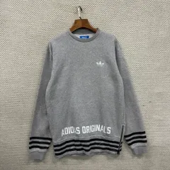 アディダス カジュアル 刺繍 ロゴ 弱起毛 ロング スウェットシャツ トレーナー 95 A02186