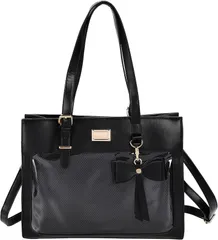 HARGIO(ハルジオ) 痛バッグ トート ショルダー 推し活バッグ ハンドバッグ 2WAY 可愛い 高級 グッズ ぬいぐるみ 鞄 リボン 人気 おしゃれ かわいい (ブラック)