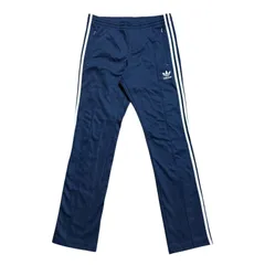 古着 adidas アディダス トラックパンツ 刺繍 トレフォイルロゴ ネイビー×ホワイトライン 100サイズ’（Lサイズ相当）2510-383