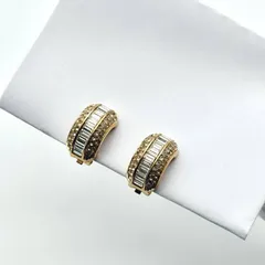 美品 Dior ラインストーン イヤリング ゴールド クリスチャン ディオール Christian ヴィンテージ