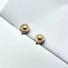 美品 Dior パール イヤリング ゴールド クリスチャン ディオール Christian ヴィンテージ