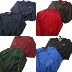 古着卸 まとめ売り プルオーバー ジャケット 8枚セット (メンズ L ) デッドストック ワンポイント ライン系 中古 古着 NC8596