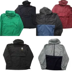 古着卸 まとめ売り アノラックパーカー ジャケット 6枚セット (メンズ M ) バイカラー ワンポイント プルオーバー 中古 古着 NC8585