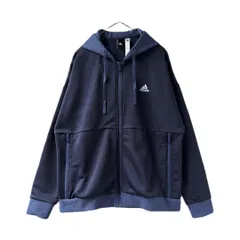 adidas　トラックジャケット　ジャージ　フーディ　刺繍　切替　バックポケット