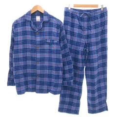 ブルックスブラザーズ BROOKS BROTHERS セットアップ ルームウェア パジャマ シャツ パンツ S コットン チェック柄 青 ブルー /AEのサムネイル