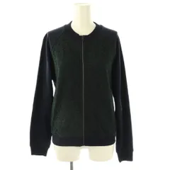 カルヴェン CARVEN レース切替 ジップアップ ジャケット スウェット S ネイビー グリーン /DF ■OSのサムネイル