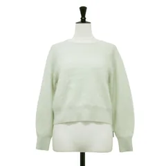 theory luxe セオリーリュクス ニット グリーン サイズ:S32(XXS) | 24秋冬 カシミヤファー プルオーバー ニット | Fur Cashmere Seran | クルーネック ショート丈 コンパクト【レディース】【中古】