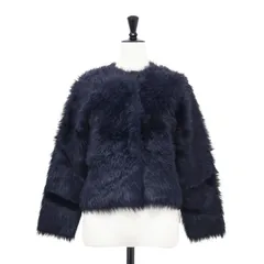 PLST プラステ カーディガン ネイビー 紺 サイズ:S | 22秋冬 フェザーヤーン 2WAY クルーネック カーディガン / ニットセーター | 長袖 ショート丈 ノーカラー ストレッチ | トップス 羽織り【レディース】【中古】