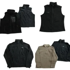古着卸 まとめ売り コロンビア フリース 6枚セット (レディース L /XL /2XL ) ベスト フルボタン スタンドカラー ハーフジップ 中古 NC8519