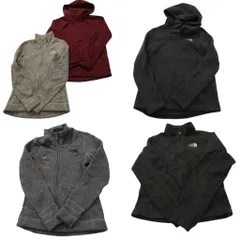 古着卸 まとめ売り ノースフェイス フリース 5枚セット (レディース S /M ) フーディー フルジップ スタンドカラー 中古 古着 NC8538