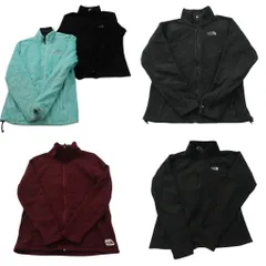 古着卸 まとめ売り ノースフェイス フリース 5枚セット (レディース M ) フルジップ スタンドカラー ワンポイント 中古 古着 NC8536